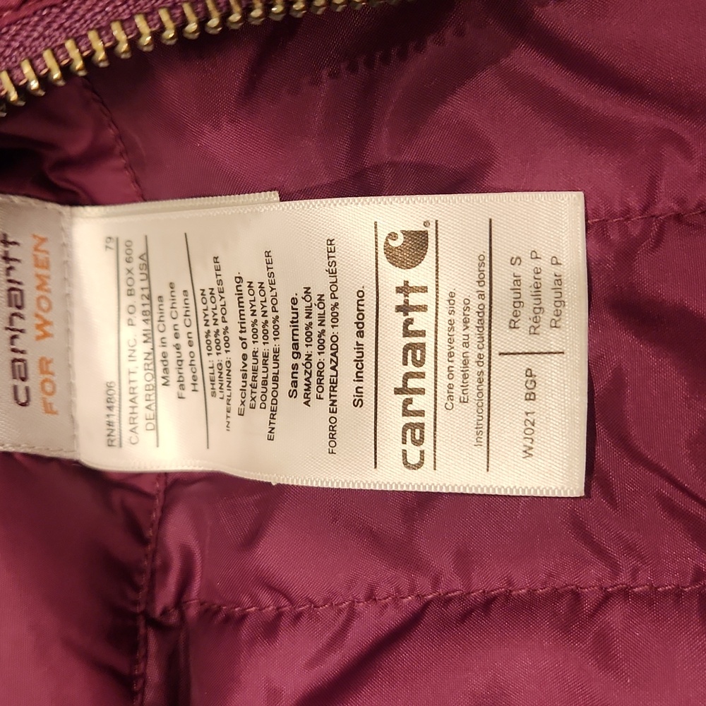 Carhartt Plum Jacket with Zip Pockets - Picture 2 of 2